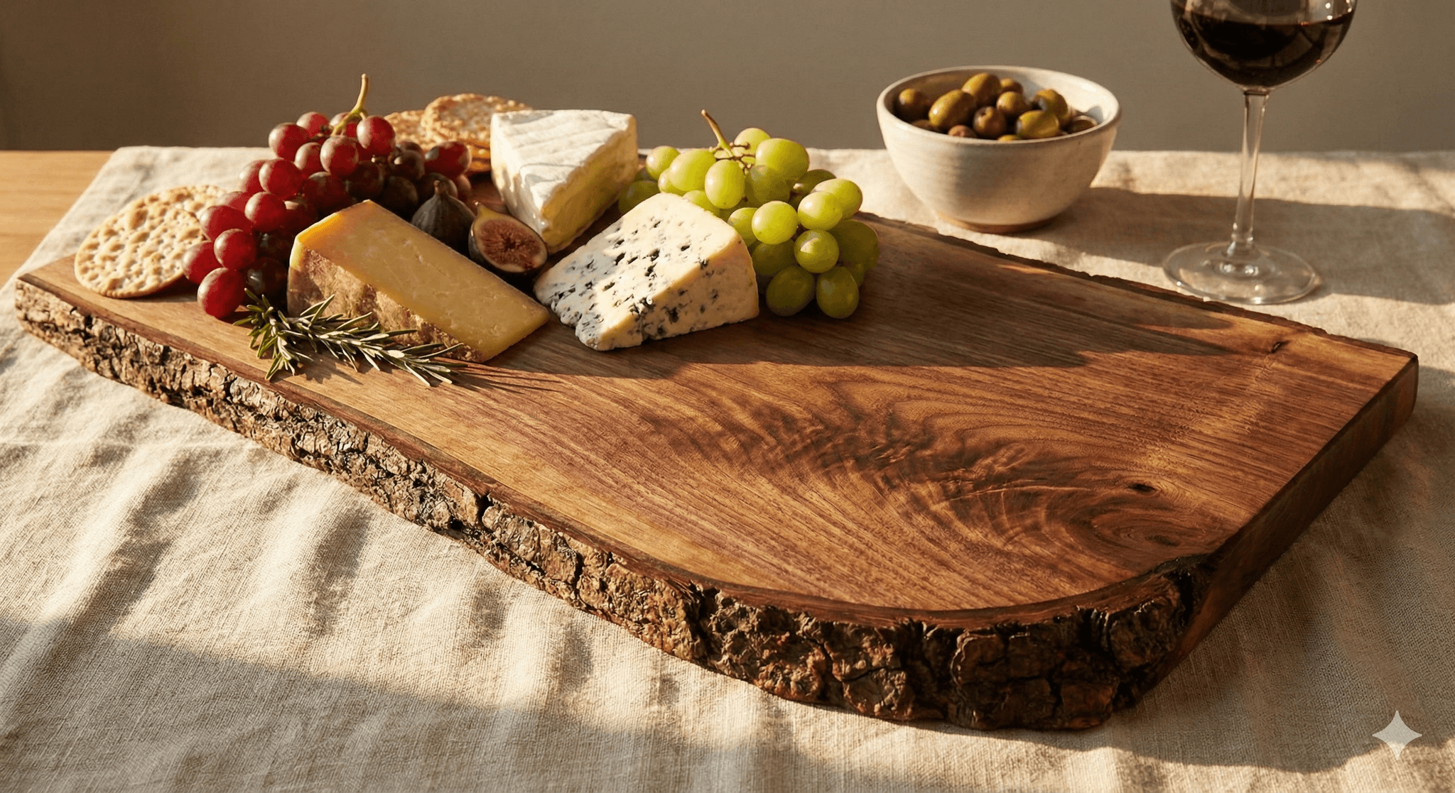 Live edge serving board